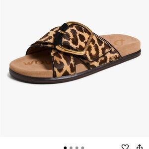 Sam Edelman Leopard Print Sandals with Gold Buckle SIZE 7